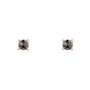 Catbird Maleficent Black Diamond and Rose Gold Stud Earrings (1 pair)